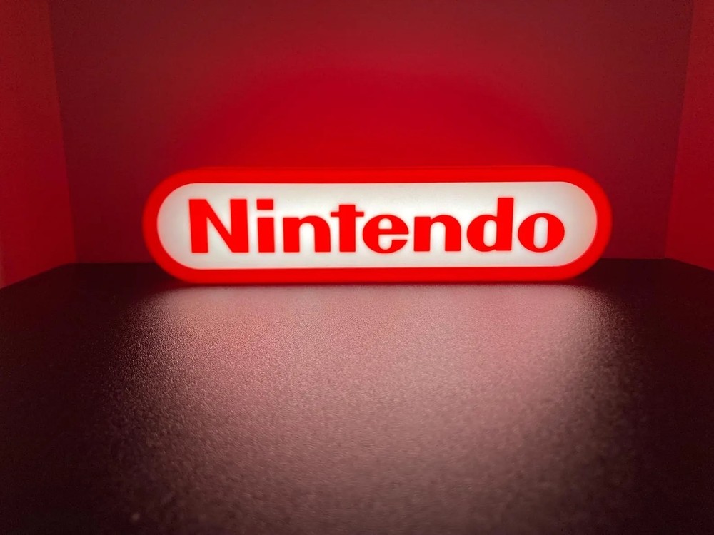 Light Up Nintendo Logo 3D Printed USB Light Box Lamp – Gaming Room Décor