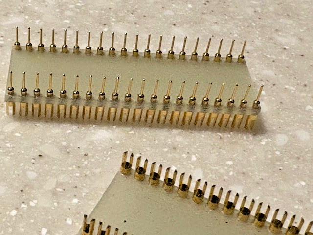 2pc Header Connector Forked 40 Position DIP, DIL GOLD