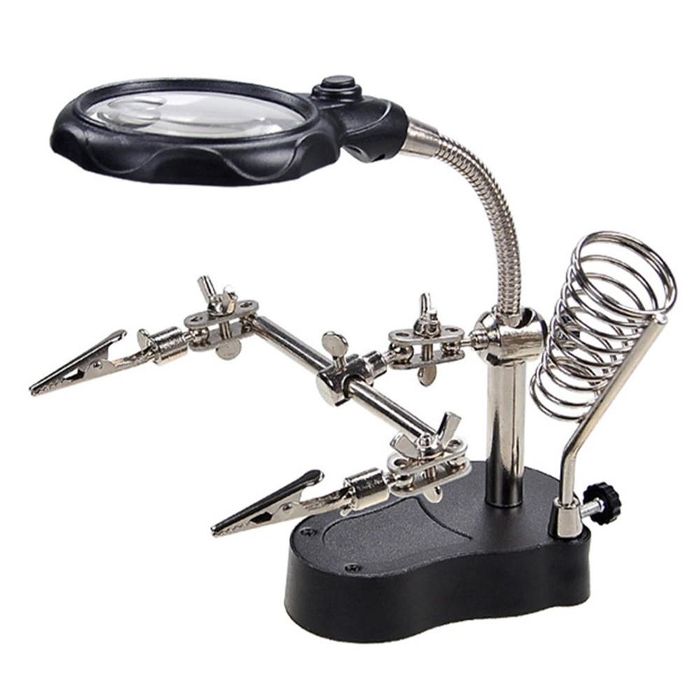 FLEXMAN LED Light Helping Hands Magnifier Station, Professional Desktop LED...