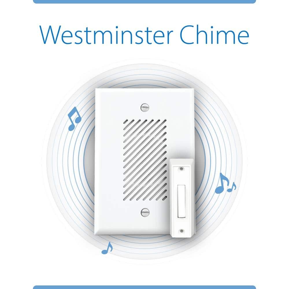 Wired Single-Gang Electronic Door Chime Kit with Lighted Button