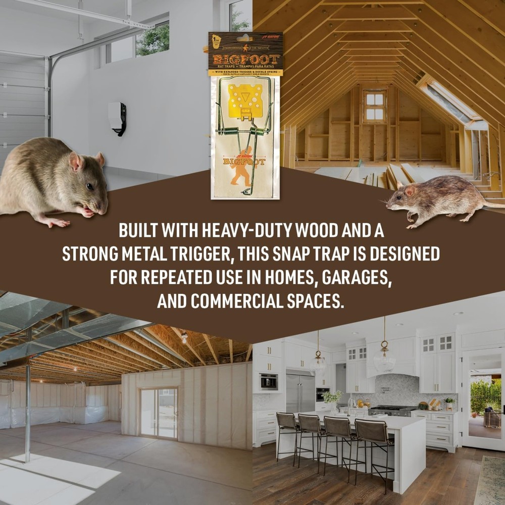 BIGFOOT Rat Size Snap Trap with Expanded Trigger