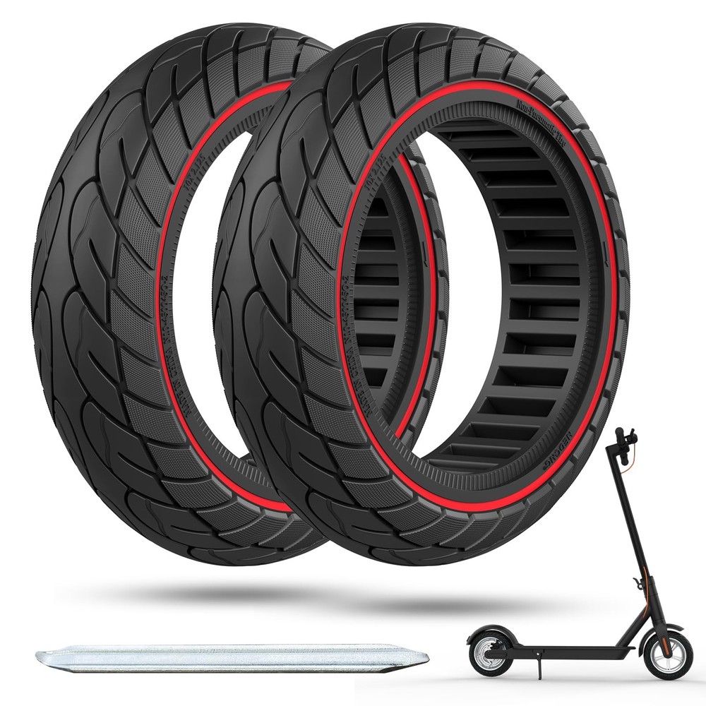 Cooryda 10x2.125 Solid Scooter Tire 2-Pack for Gotrax Ninebot - Puncture Proof