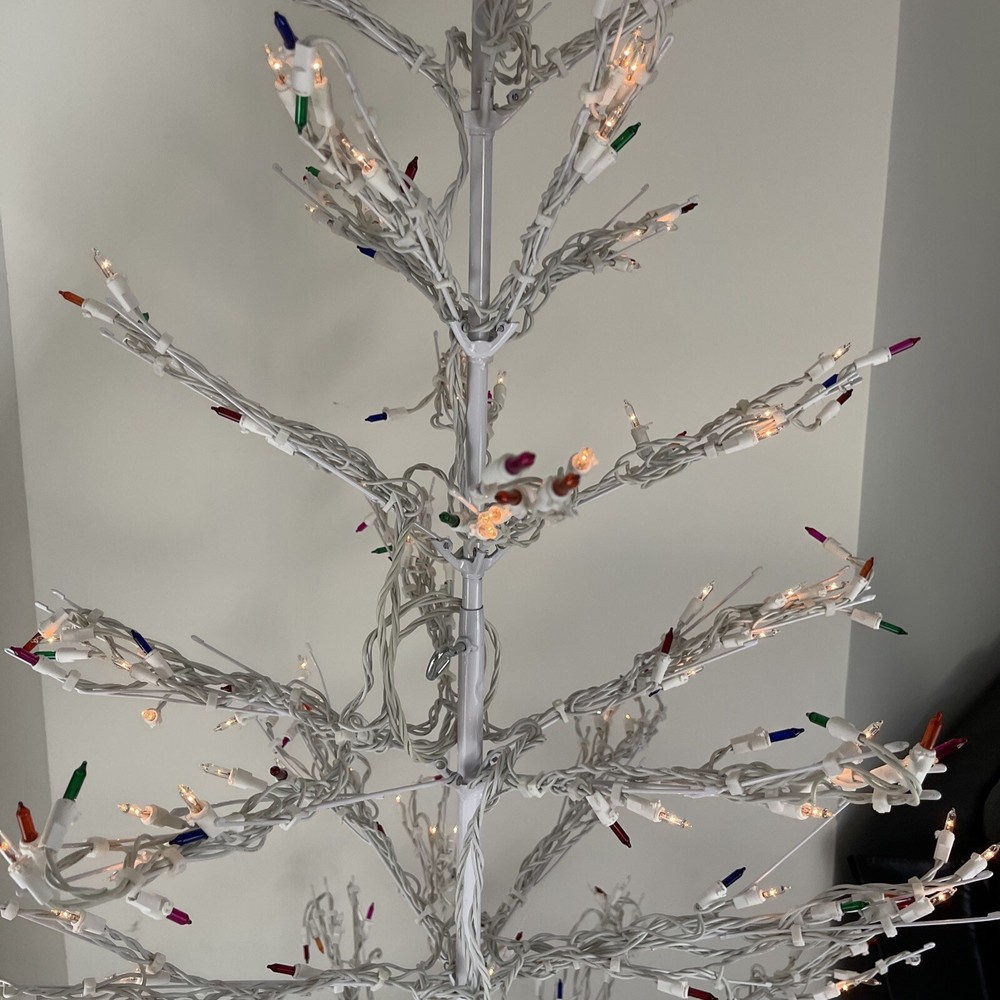 7´ Ft Tall Shimmering Christmas Tree white
