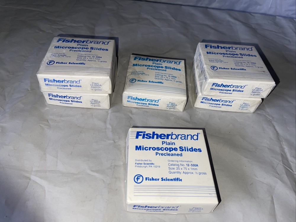 72 Pack - Fisher Scientific Precleaned Plain Microscope Slides 12-550-A3