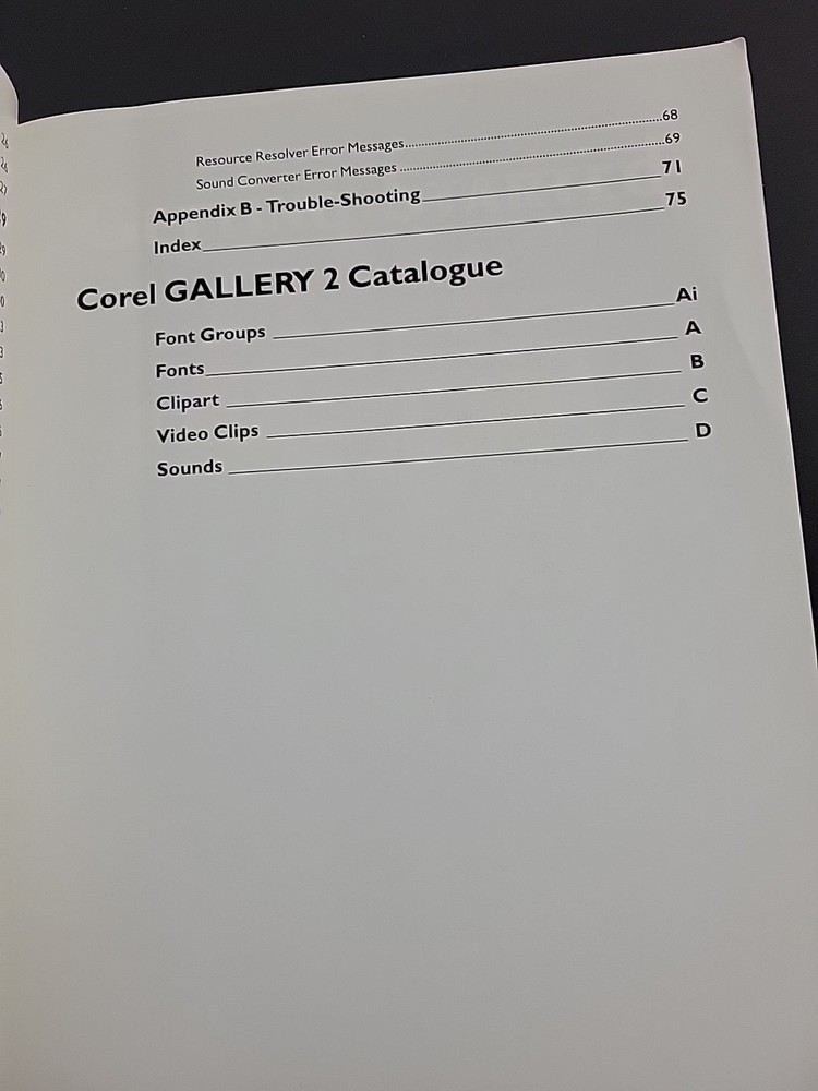 Corel Gallery 2 User Manual Rare
