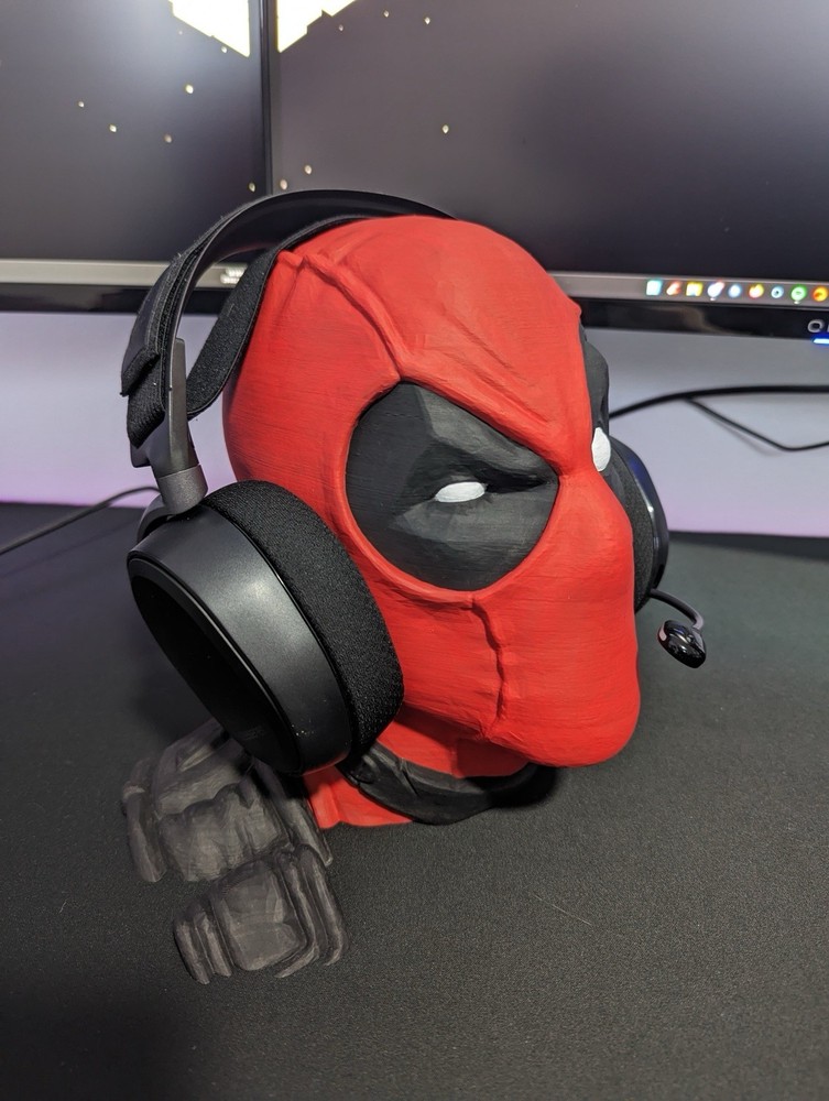 Deadpool Head Headphones Stand | Unique 3D Printed Headset Holder | Marvel