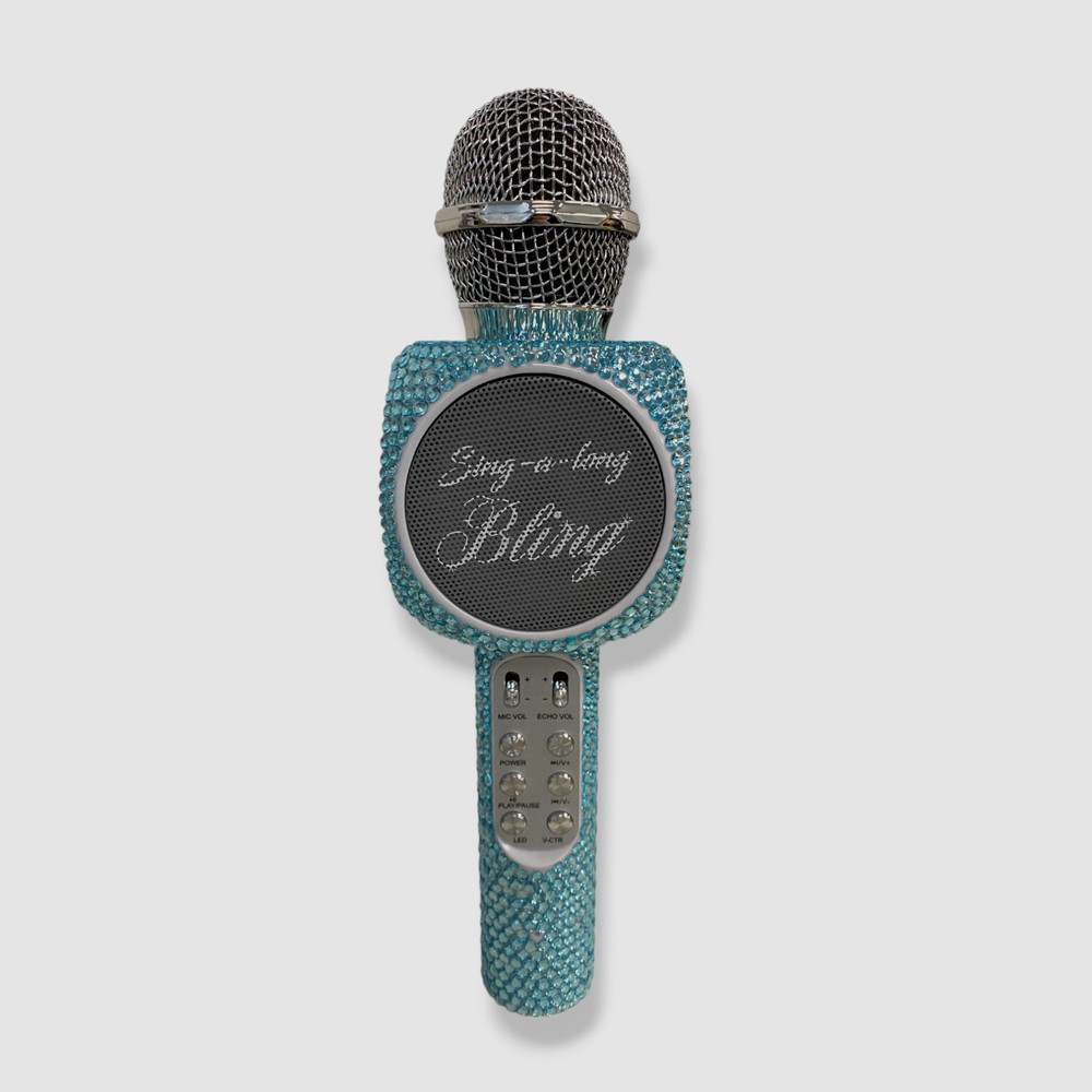 $55 Wireless Express Sing-along Blue Bling Karaoke Microphone Bluetooth Speaker