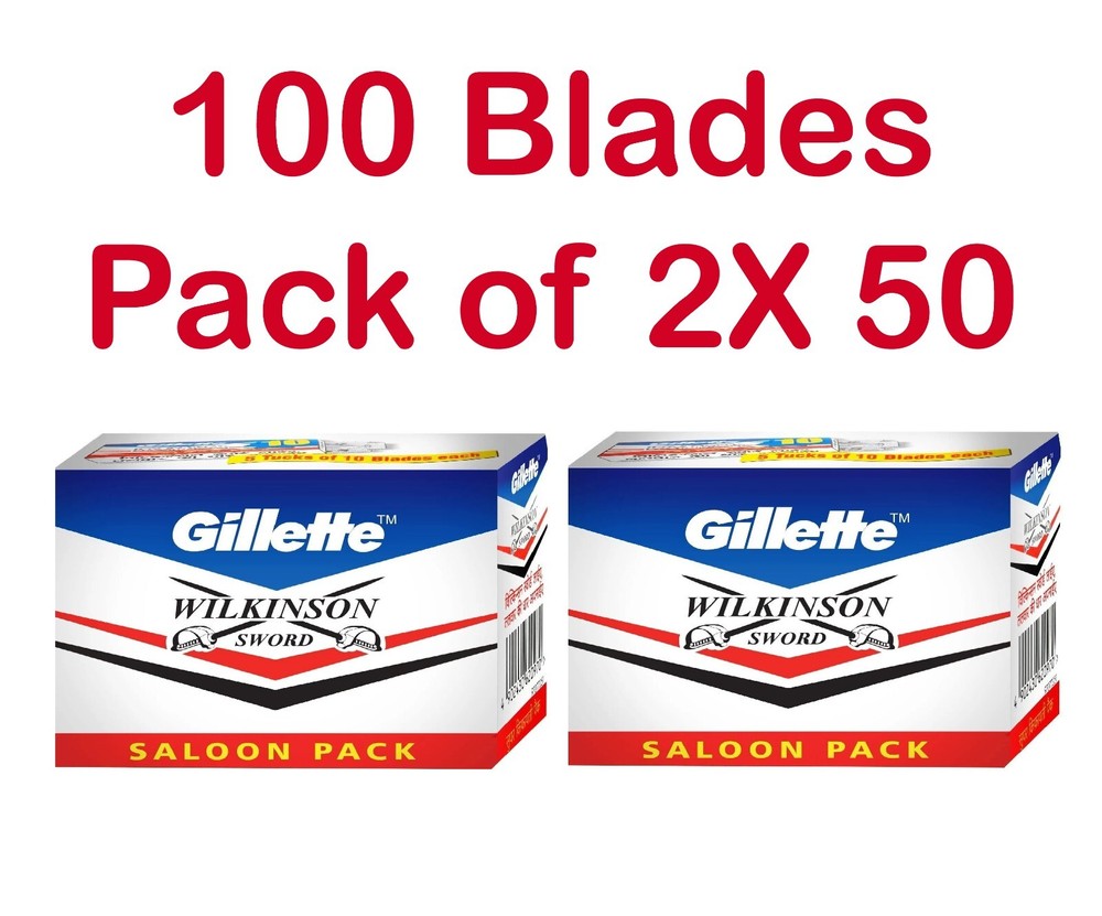 100 Gillette wilkinson sword DE double edge razor blades