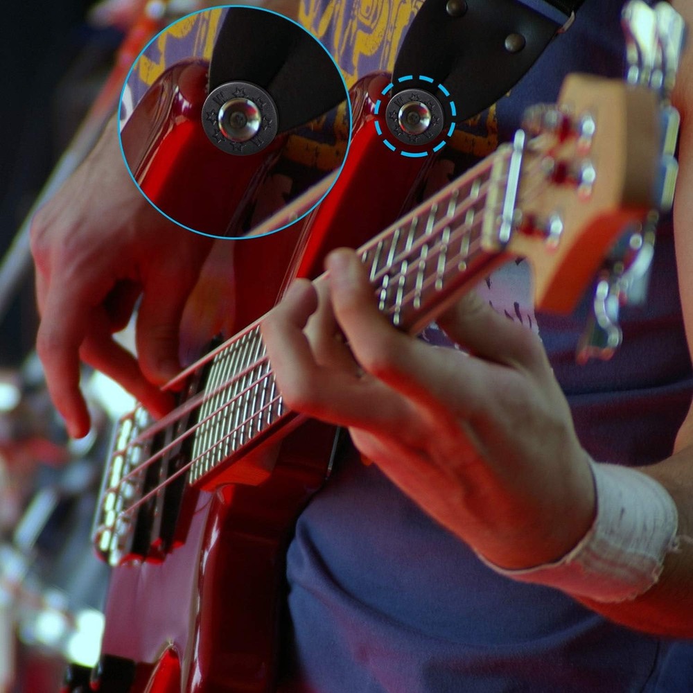 Guitar Strap Locks Silicone Blocks Rubber Black