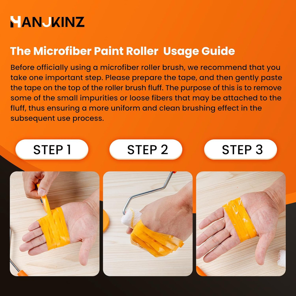 50 Pack Microfiber Paint Roller Covers 2" 4" Mini Rollers With Frame 3/8 Nap Kit