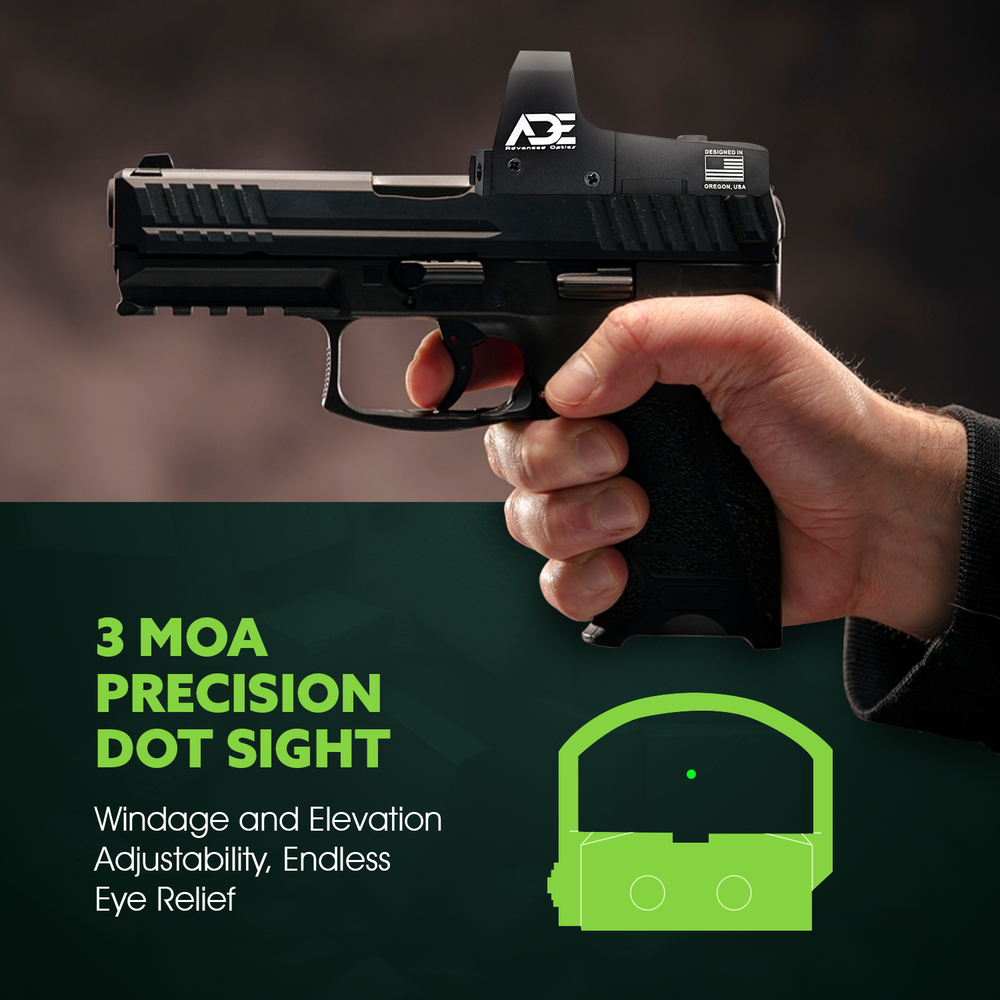 Ade Optics RD3-006B Python Green Dot Mini Reflex Sight For Handgun (not red)
