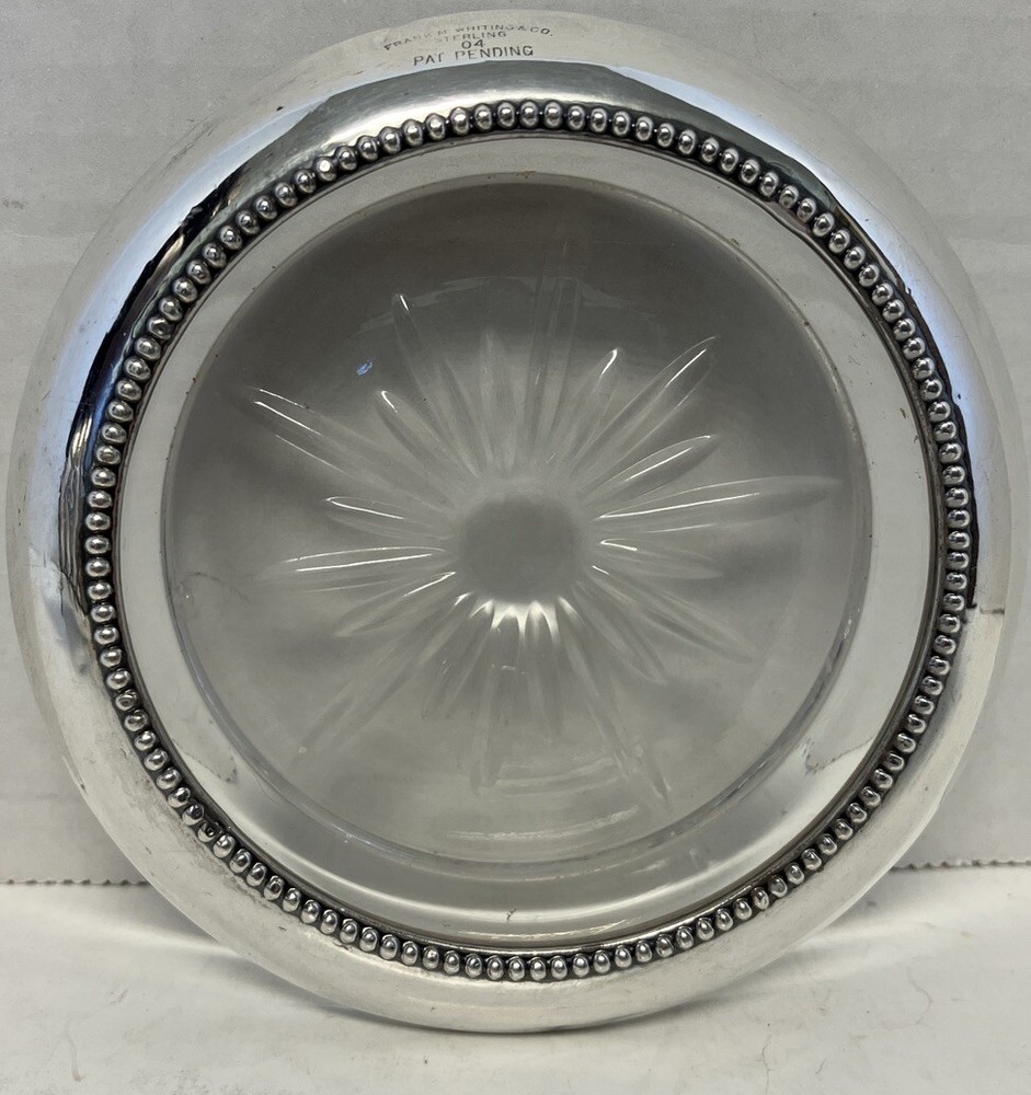 Sterling Silver Coaster Ashtray Set 4 w Holder Frank Whiting