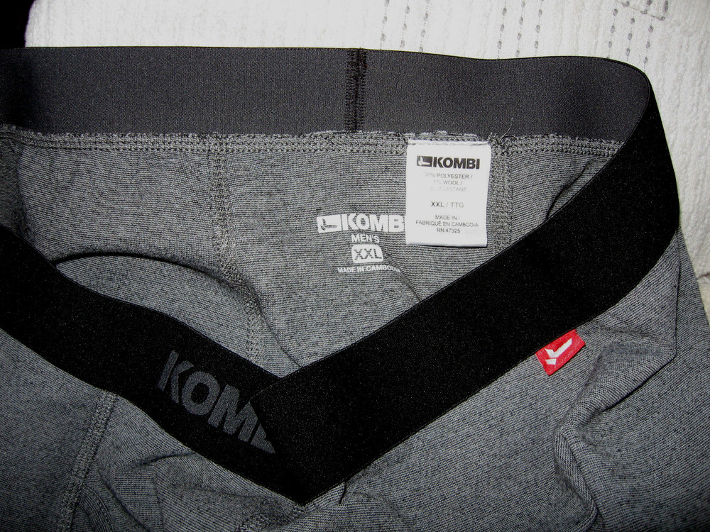 KOMBI BASE LAYER PANTS MEN'S SZ XXL GRAY WOOL BLEND EUC