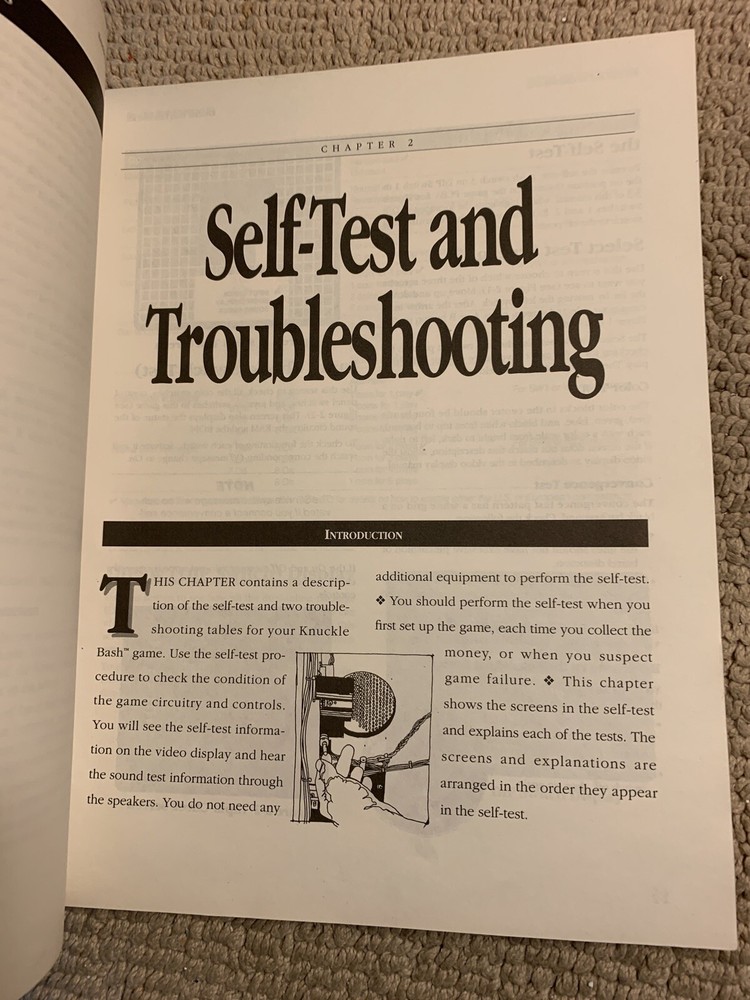 Original KNUCKLE Bash Atari Arcade video game manual