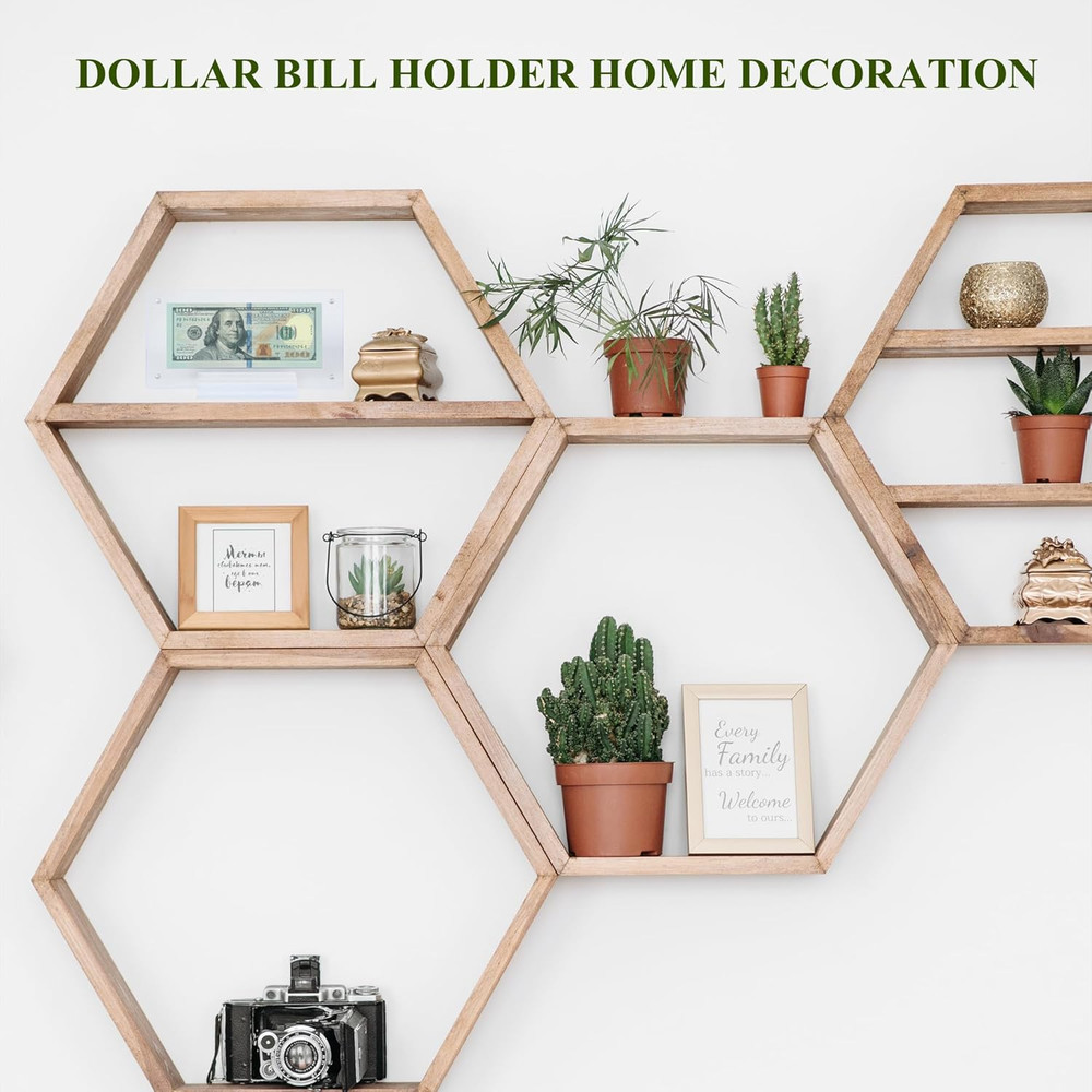 Dollar Bill Frame Display Acrylic Dollar Bill Holder, Dollar Bill Ticket Display