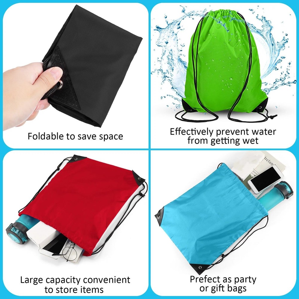 Shappy 60 Pieces Drawstring Bags Backpack Bulk Full Size, 4 Colors