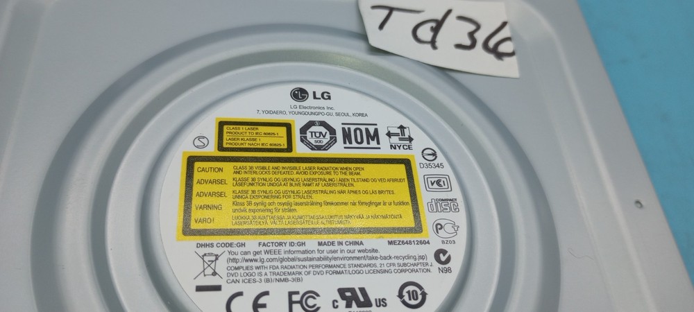 LG SUPER MULTI MEDIA MODISC DVD writer Model: GH24NS95