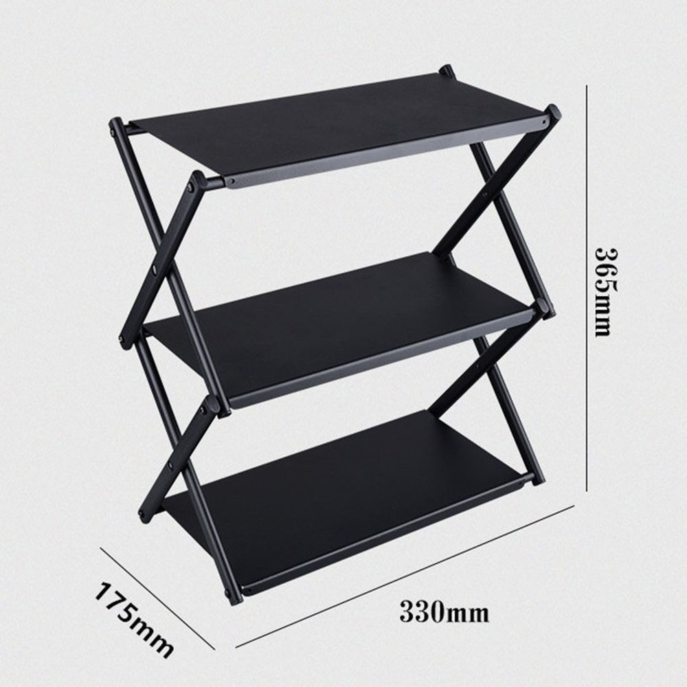 Portable Three Tier Rack for Efficient Use in Camping or Home Environments