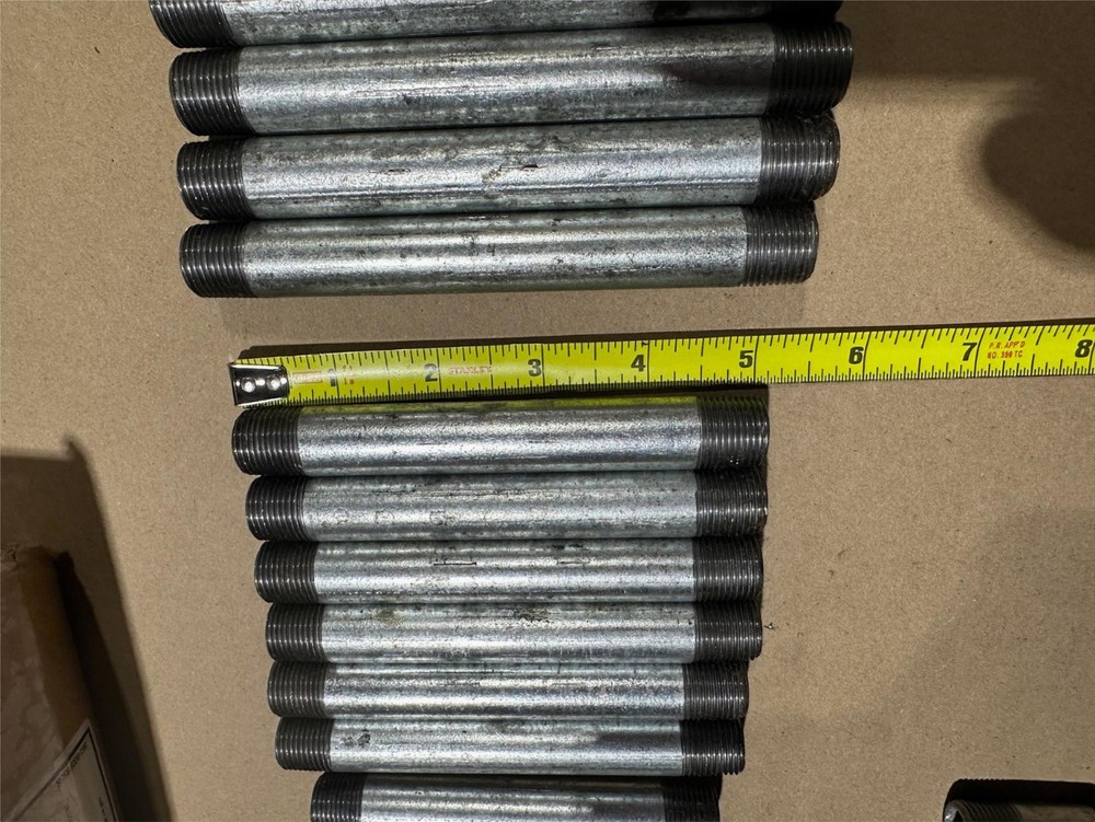 66x Pack Pipe Nipple Assorted Galvanized Steel 3/8" Dual Thread Multiple Sizes