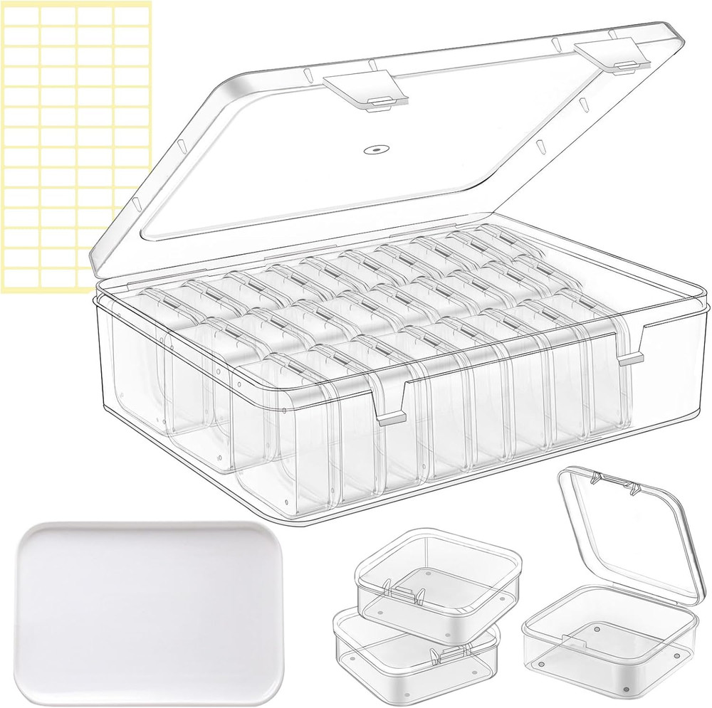 Bead Organizer Box, 62 Pcs Small Beads Organizers, with Classification Tags and