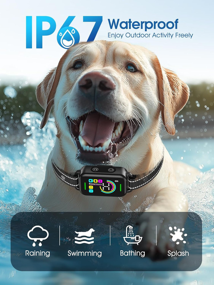 Smart Bark Collar - Rechargeable anti Barking Training Collar with 8 Adjustable