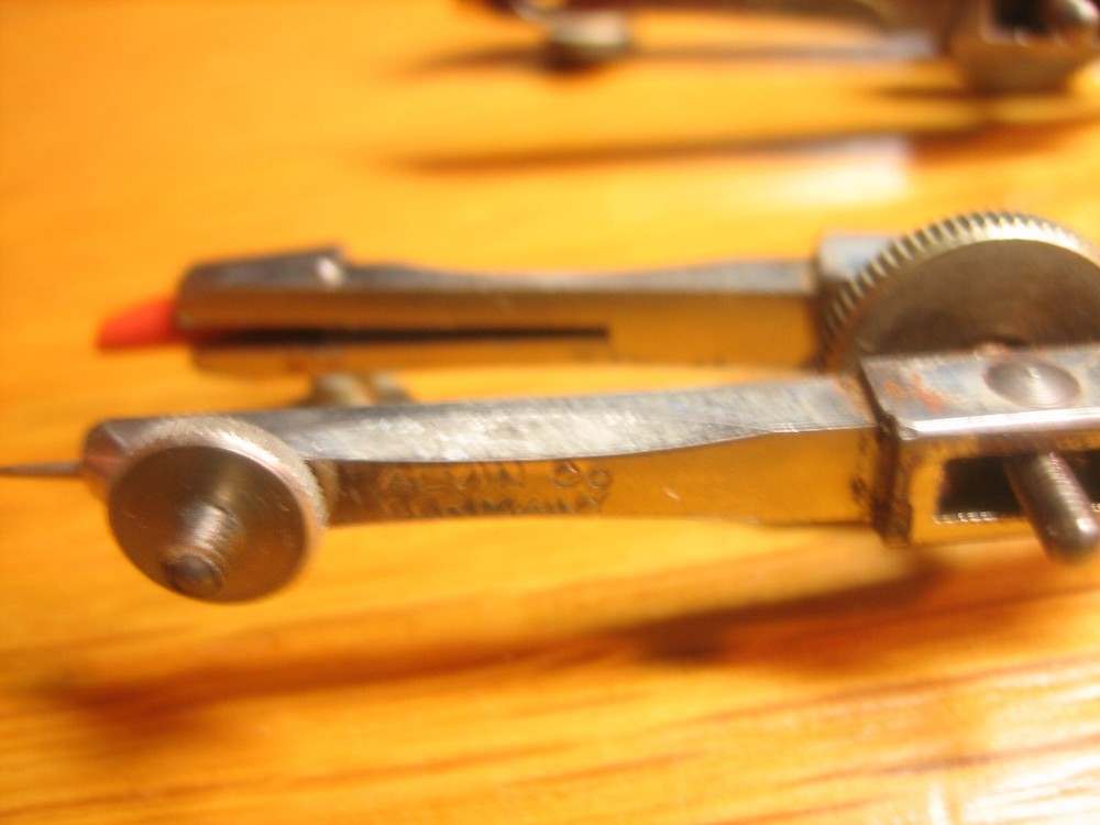 ALVIN CO. GERMANY DRAFTING TOOLS COMPASS DIVIDER SET OF 2