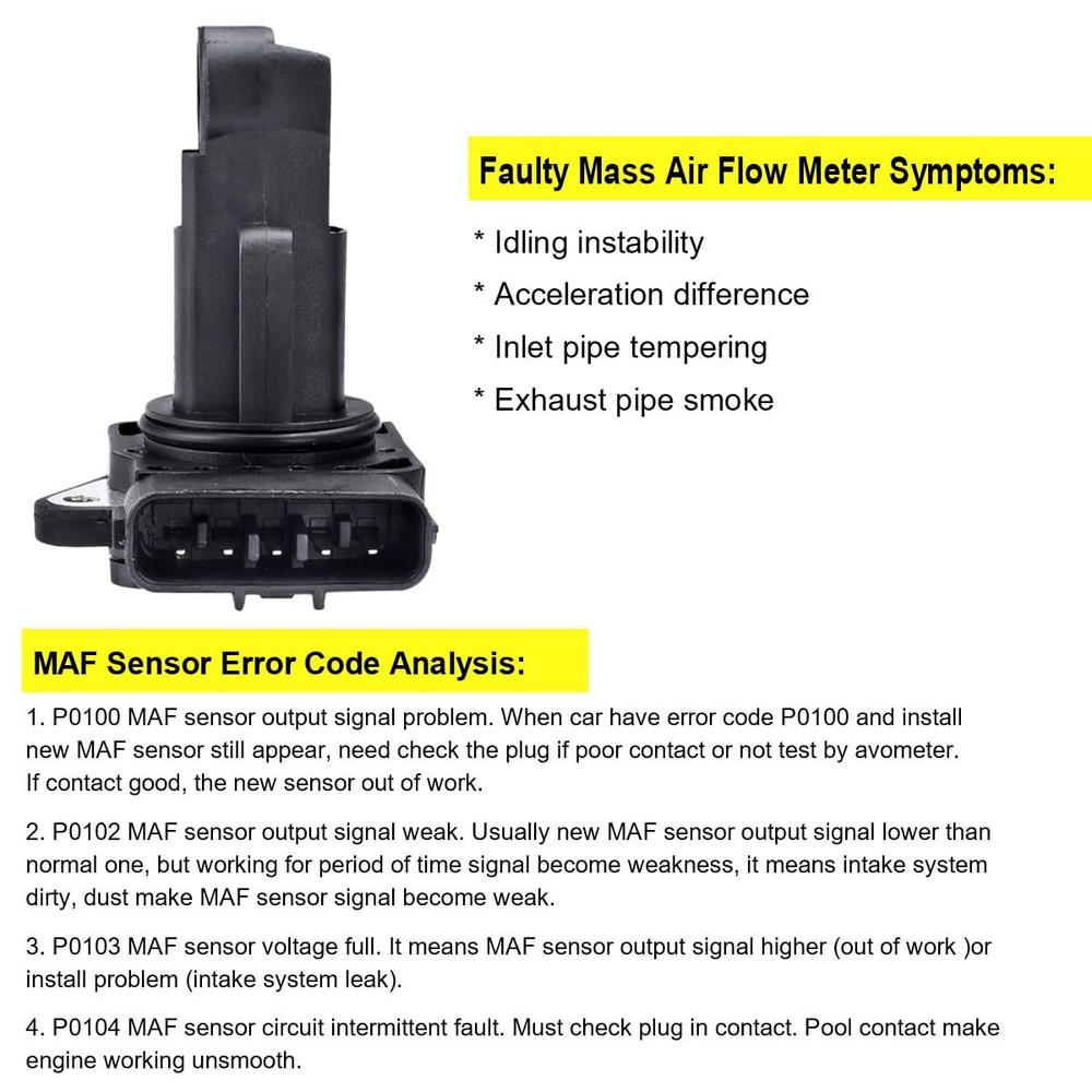 Mass Air Flow Sensor Meter MAF 74-50009 AF10029 Replacement for 1999-2012 Maz...