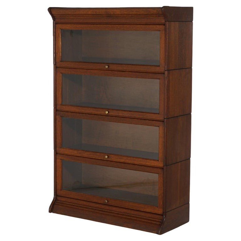 Arts & Crafts Four-Stack Oak Barrister Bookcase C1920