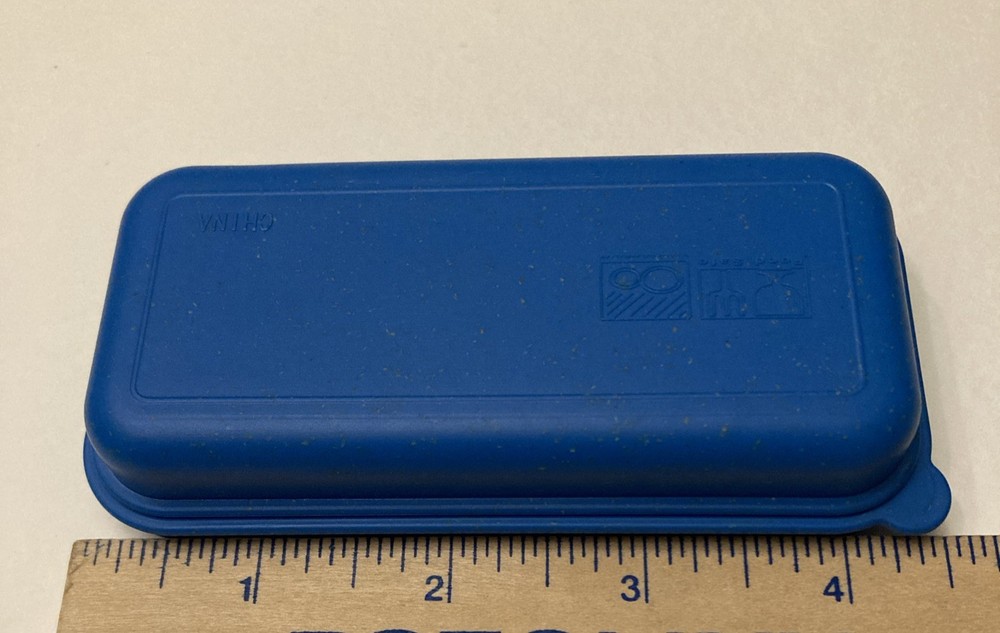 JetBlue Plastic Compact Travel Utility Fork Spoon Straw Set in blue storage case