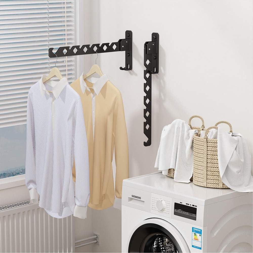 Wall Mounted Clothes Drying Rack, Wall Clothes Hanger Foldable, Laundry Hanger