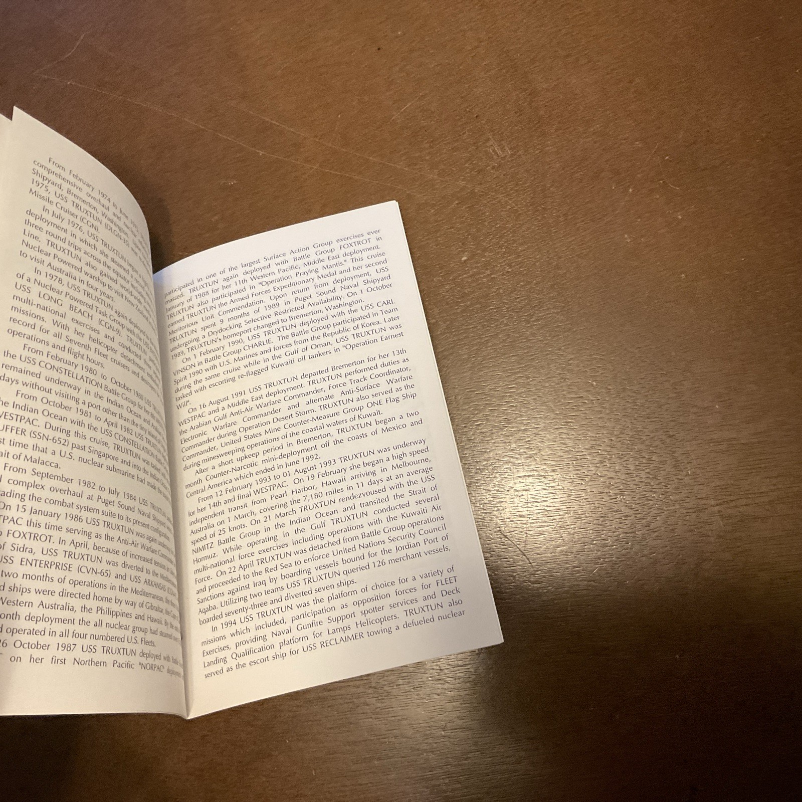 1995 Decommissioning Ceremony USS TRUXTUN CGN 35 Handout Pamphlet Vintage