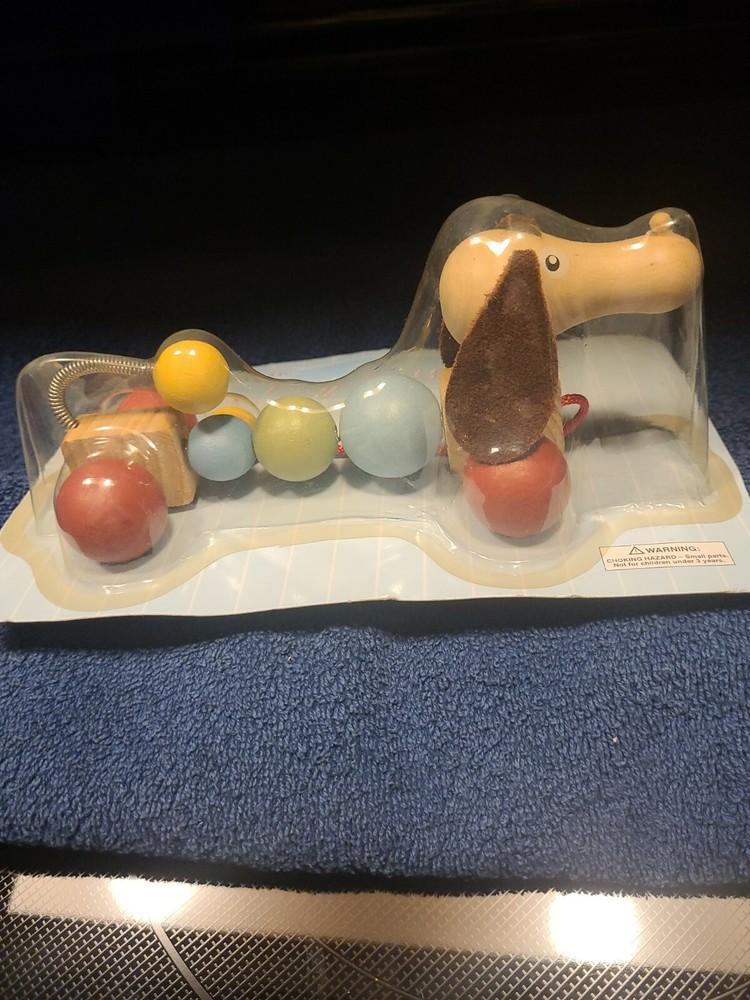 Vtg Classic Multicolored Dog Pull Toy Pti  Group New