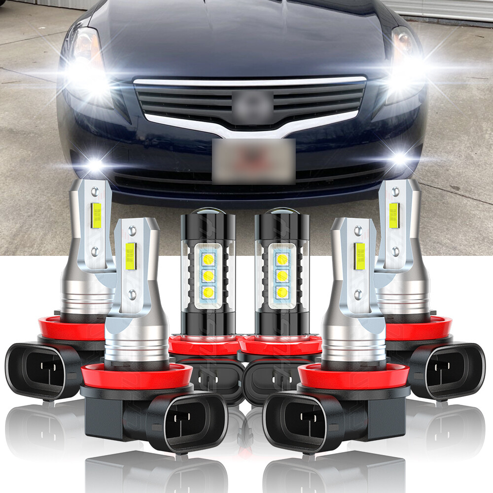 For 2007-2018 Nissan Altima Combo LED Headlight High/Low +Fog light Bulbs Kit