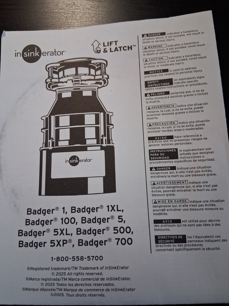 InSinkErator Badger 1, 100, 5 Garbage Disposal Parts