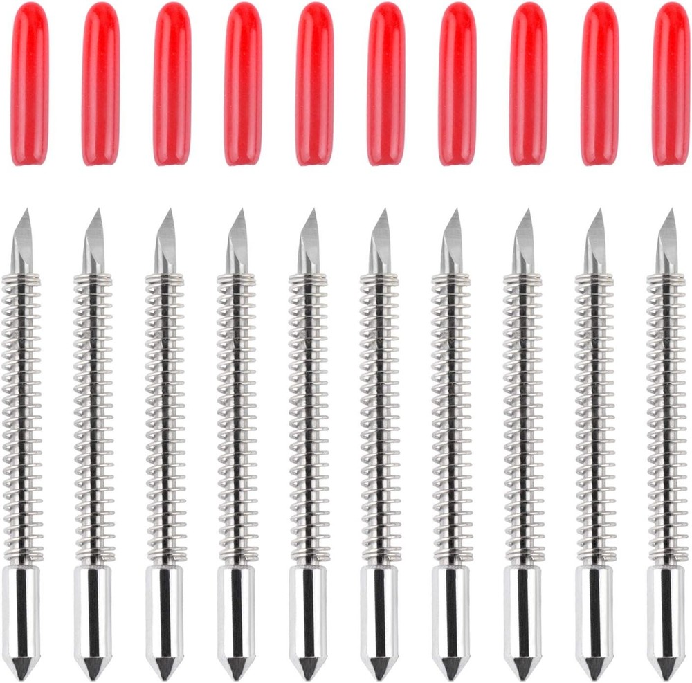 HQMaster 45° Vinyl Cutter Blades Graphtec Cutting Plotter Red Cap 10-Pack