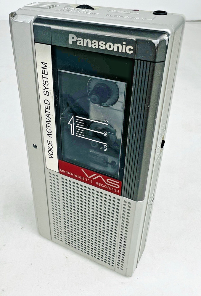 Panasonic RN-111 VAS Microcassette Voice Activated Recorder Silver Black 9B