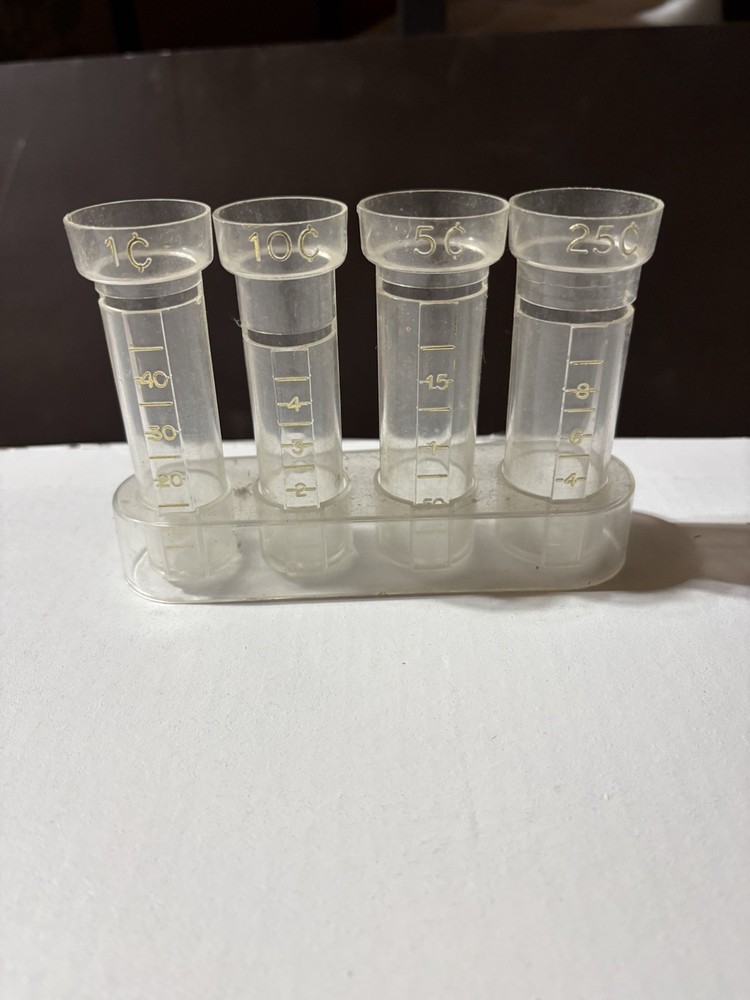 Vintage Plastic Coin Counter Tubes Set