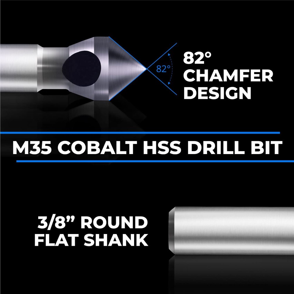 amoolo Single End Countersink Bit, Cobalt Steel Drill Bit with...