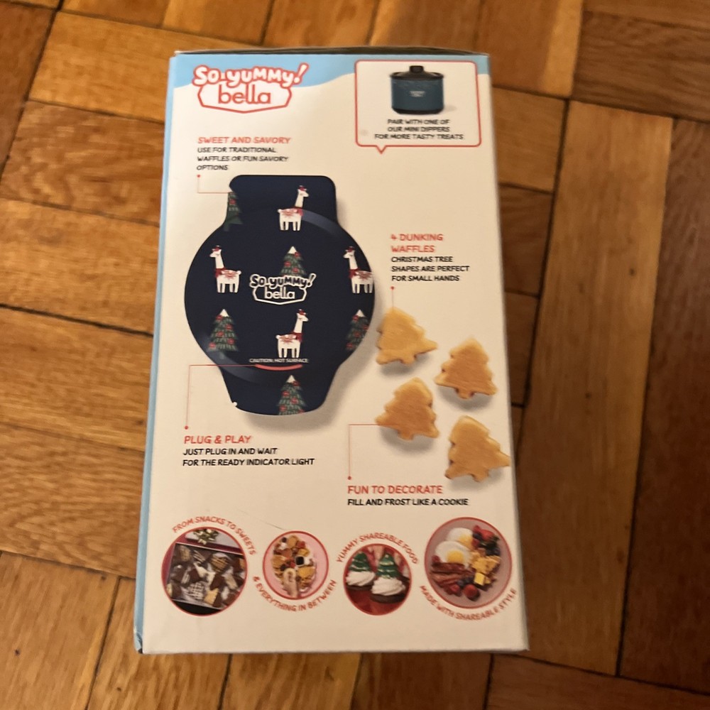 So Yummy Bella Mini Dunker Waffle Maker Evergreen Tree NEW