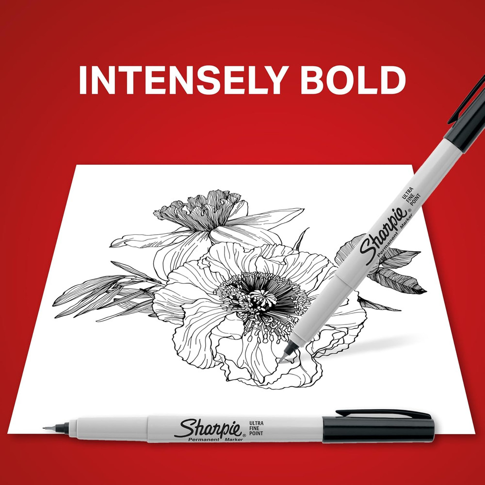 Sharpie Ultra Fine Point Permanent Markers, Black, 2-Pack