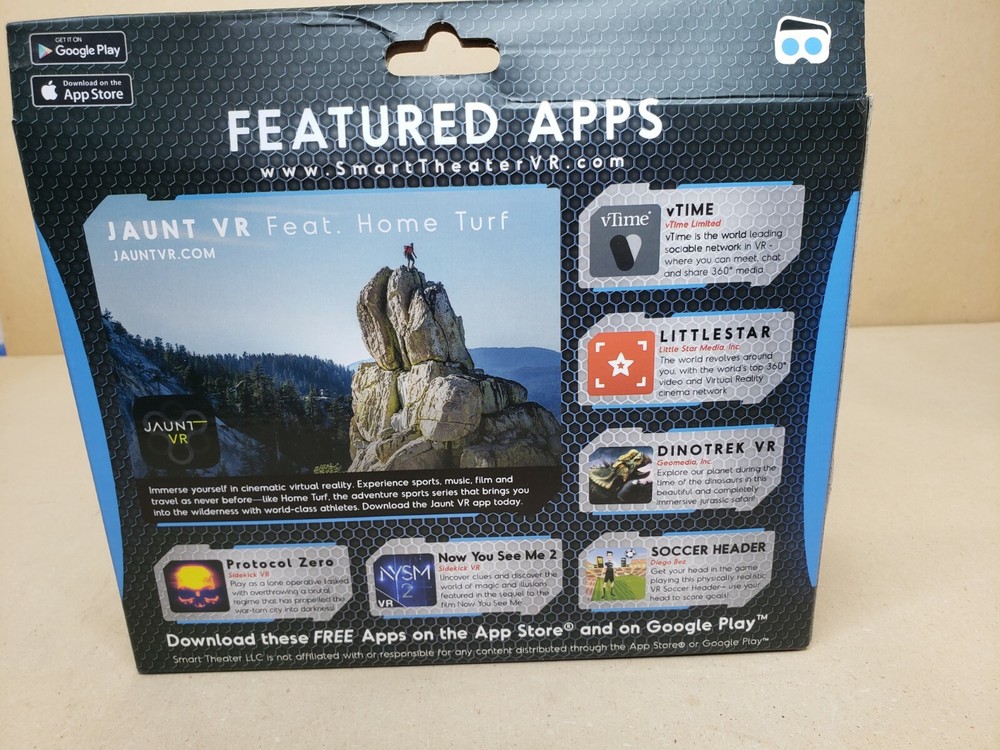 Smart Theater Virtual Reality Headset Black Strap iPhone Android Smartphone New