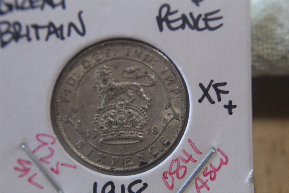 GREAT BRITAIN 6 PENCE 1918 SILVER KM815 #2