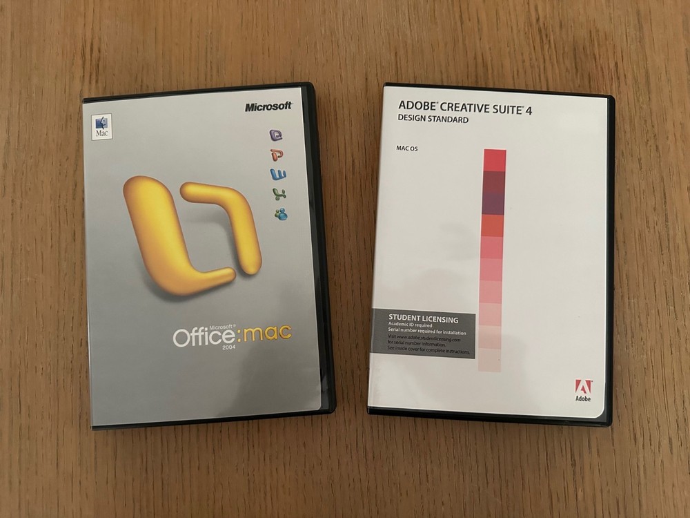 Mac Software: Office 2004 and Adobe Creative Suite 2004 OEM Keys & Codes Incl.