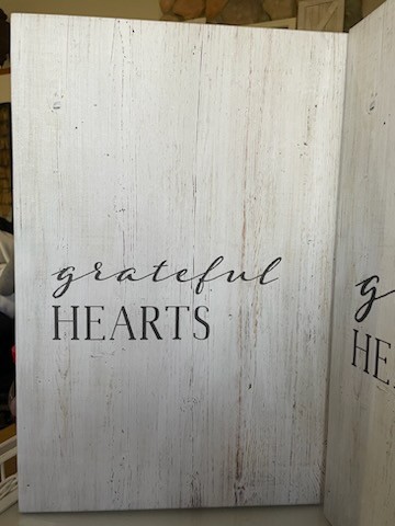 Grateful Hearts Gather Here Signs