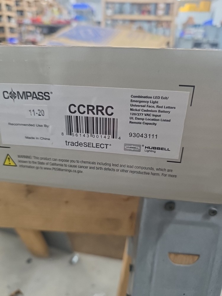 HUBBELL LIGHTING COMPASS CCRRC COMBO LED EXIT/EMERGENCY LIGHT 120/277