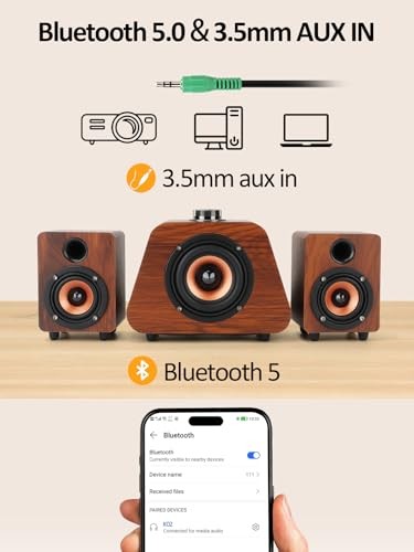 Computer Speakers, Mini PC Speaker with subwoofer,2.1 USB Powered Desktop