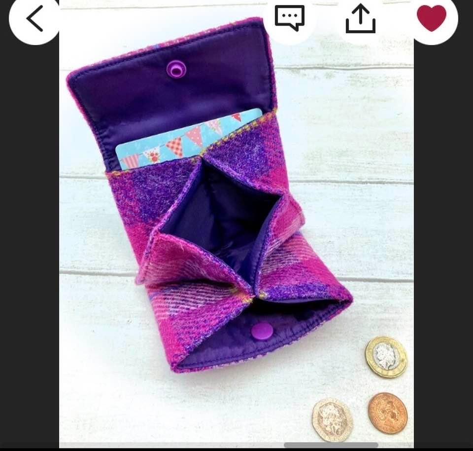 💜🩷Handmade Harris Tweed Accessories set🩷💜