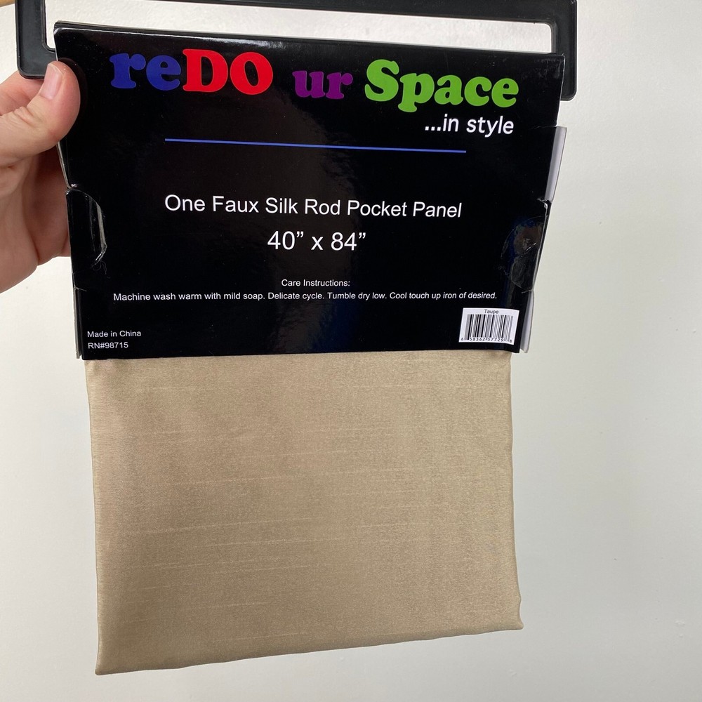 NWT Taupe Redo Urspace in Style Curtain Panel Faux Silk - one panel