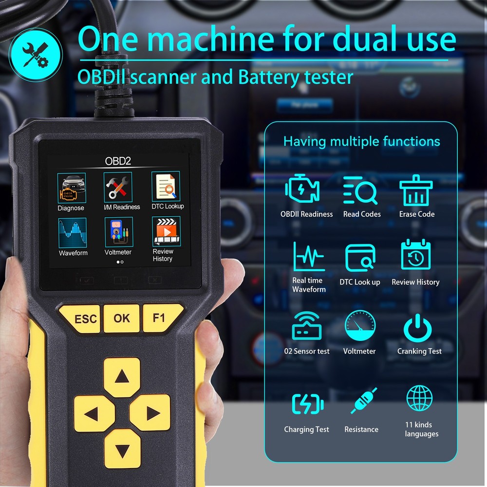 Automotive OBD OBD2 Code Reader Scanner Car Check Engine Fault Diagnostic Tool