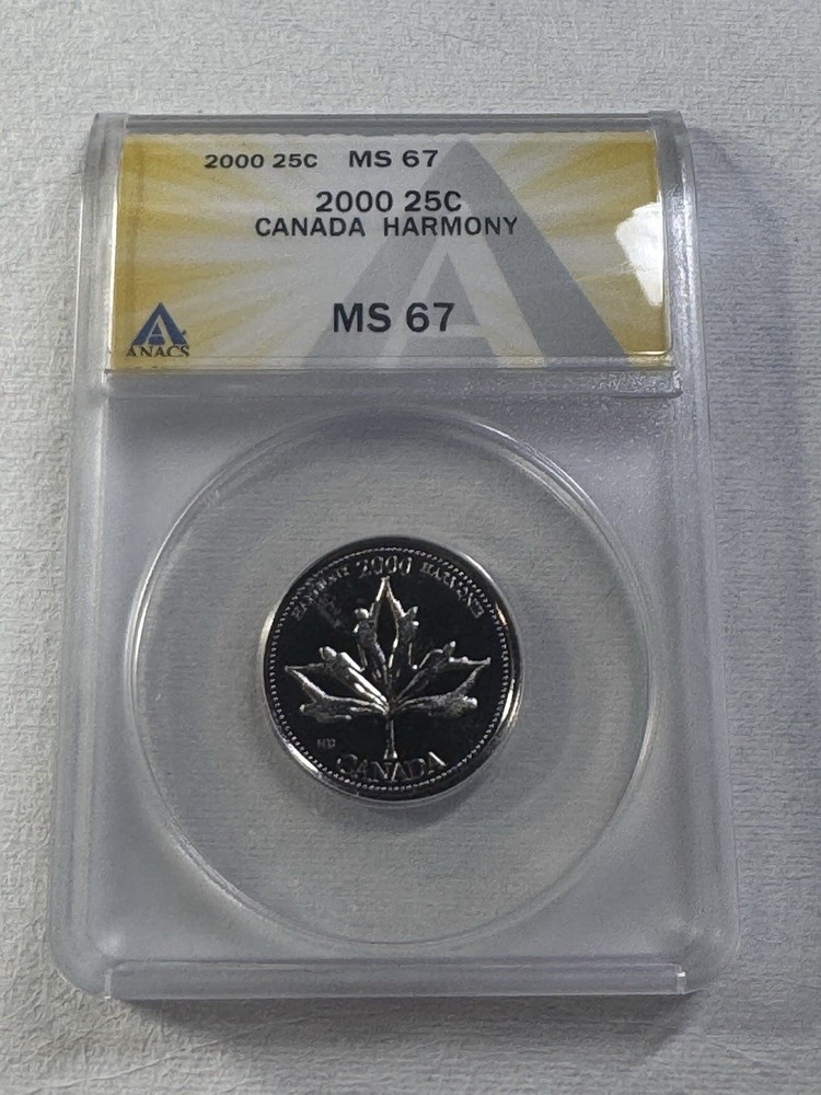 2000 Canada 25 Cents Commemorative Harmony Graded MS 67 by ANACS